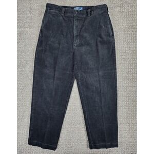 Vintage Polo Ralph Lauren Mens Corduroy Philip Pant 34x30 Black‎ Cotton Casual